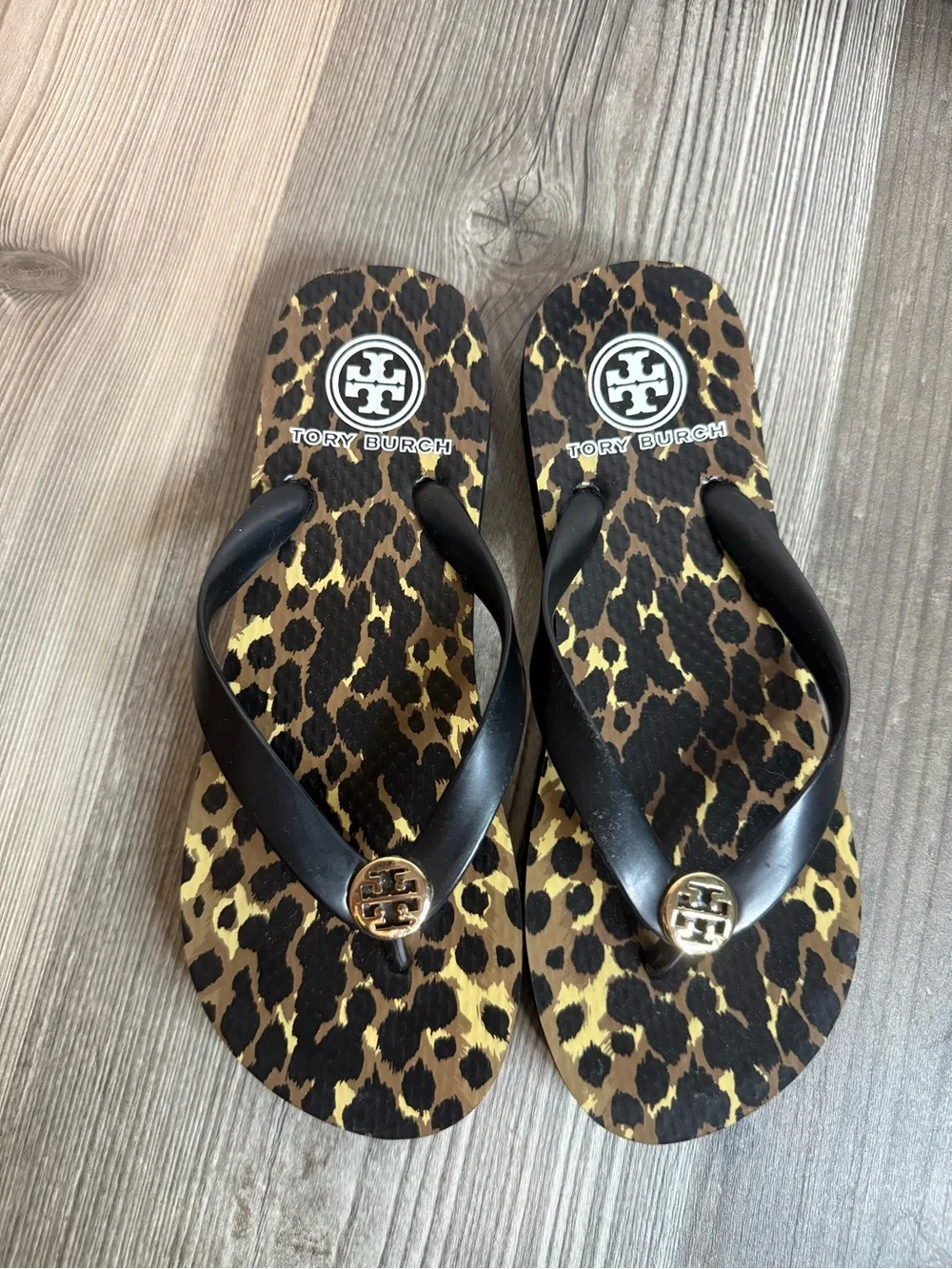 Tory Burch Leopard Print Flip Flops